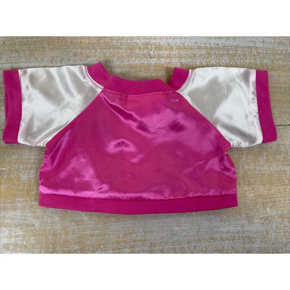 Build A Bear Pink Satin Jacket for Plush Bear NEW YORK Design Silky